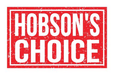 HOBSON 'IN seçimi, kırmızı dikdörtgen mühür üzerine yazılmış kelimeler