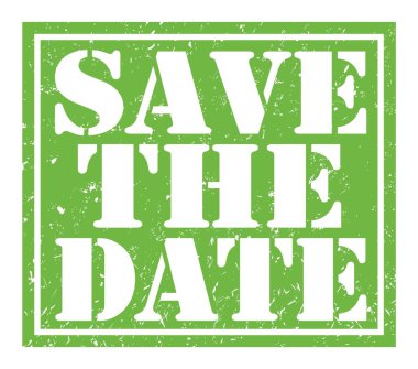 Tarihi kaydet, yeşil damga işareti üzerine yazılmış kelimeler