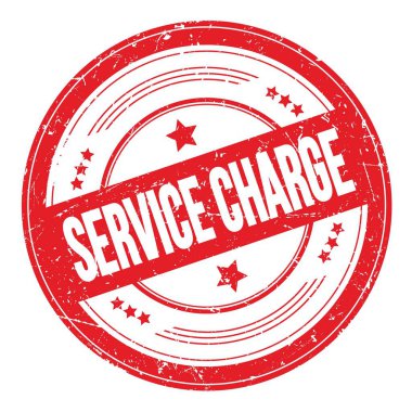 Kırmızı yuvarlak kirli doku damgası üzerine SERVICE şarj metni.