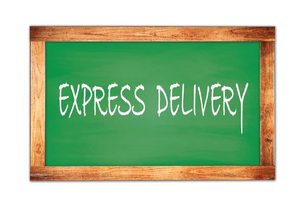 Express Delivery Text Written Green Wooden Frame School Blackboard — ストック写真
