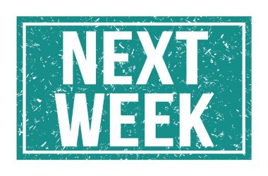 BİR HAFTA, mavi dikdörtgen damga işareti üzerine yazılmış kelimeler