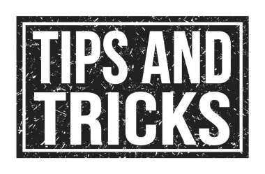 İpuçları ve TUTLAR, siyah dikdörtgen mühür işareti üzerine yazılmış kelimeler