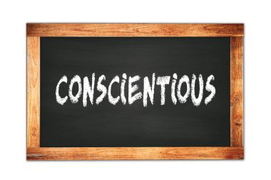 Siyah ahşap çerçeve okul tahtasına yazılmış bilinçli metin.