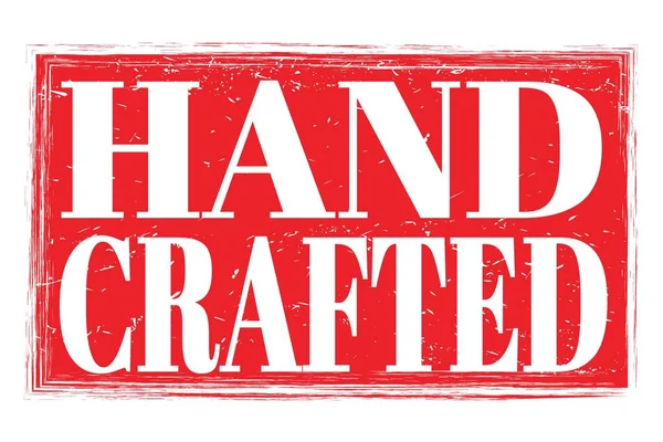 Hand Crafted Woorden Geschreven Rood Grungy Zegel Teken — Stockfoto