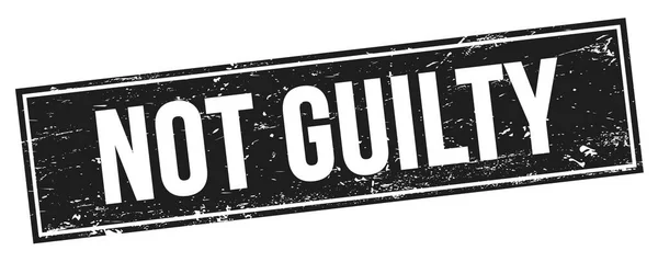 Nie Guilty Tekst Czarny Grungy Prostokątny Znak Znaczka — Zdjęcie stockowe