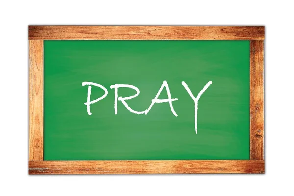 Oração Texto Escrito Quadro Madeira Verde Escola Quadro Negro — Fotografia de Stock