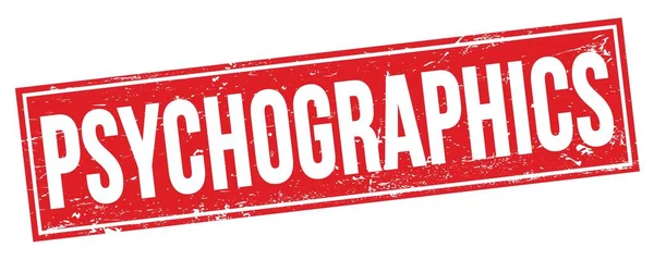 Psychographics Text Auf Rotem Grungy Rechteck Stempelschild — Stockfoto