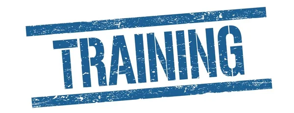 Training Text Blue Grungy Lines Stamp Sign — Stock Photo, Image