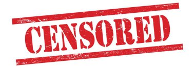 KENSORED kırmızı grungy vintage kauçuk damga üzerine metin.