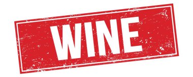Kırmızı grungy dikdörtgen damga işareti üzerinde şarap metni.