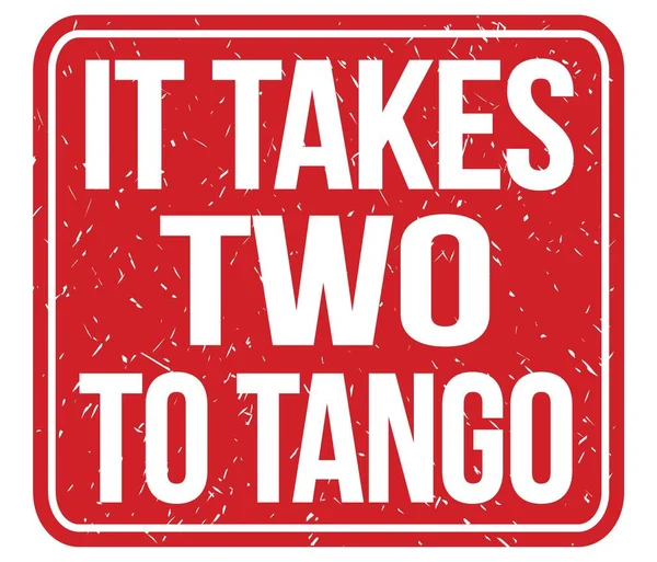TANGO 'ya iki kişi gider, kırmızı vintage mühür işareti üzerine yazılmış metin.
