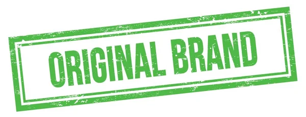 Original Brand Text Auf Grünem Grungy Vintage Rechteck Marke — Stockfoto