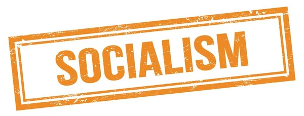 Socialism Text Orange Grungy Vintage Rectangular Angle Stamp — 图库照片