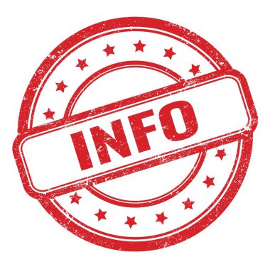 Kırmızı grungy vintage lastik mühür üzerine INFO metni.