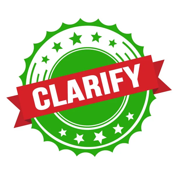Kırmızı yeşil rozet damgasında CLARIFY metni.