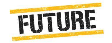 Siyah sarı grungy çizgileri üzerindeki gelecek metni damgala.