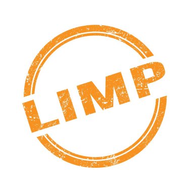 Turuncu grungy vintage yuvarlak damgalı LIMP metni.