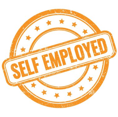 SELF, turuncu antika lastik damgalı EMPLOYED metin.