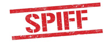 Kırmızı grungy dikdörtgen işareti üzerinde SPIFF metni.