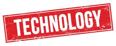 Kırmızı grungy dikdörtgen damga işareti üzerinde TECHNOLOGY metin.