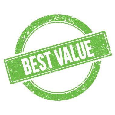 Yeşil grungy yuvarlak vintage damga üzerinde BEST VALUE metin.