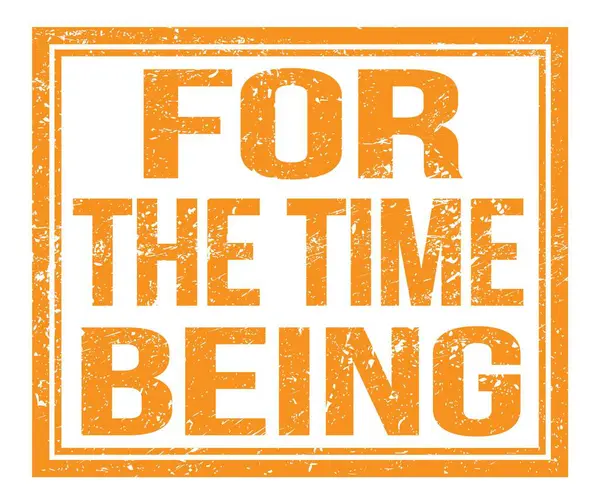 Time Being Written Orange Grungy Stamp Sign — Stock Photo, Image