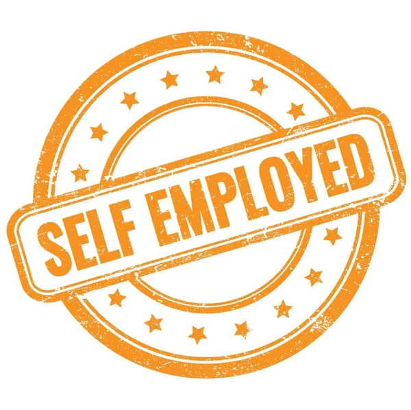 SELF, turuncu antika lastik damgalı EMPLOYED metin.