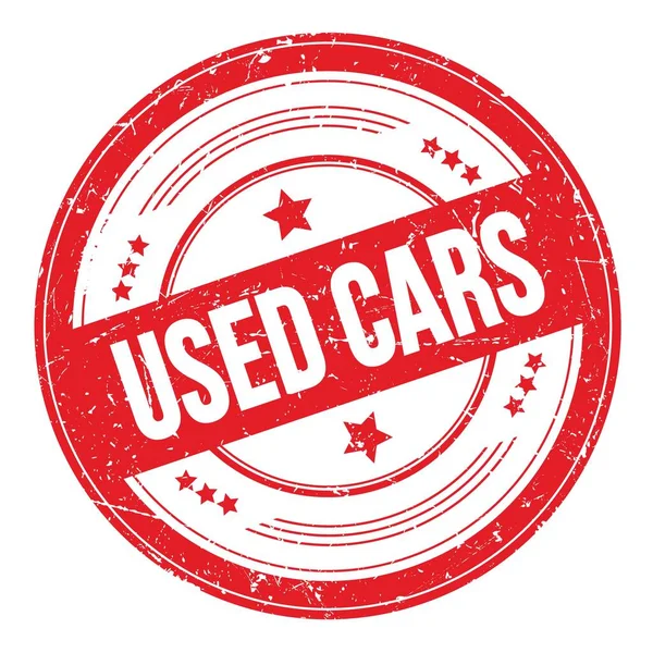 Used Cars Text Red Grungy Texture Stamp — Stock Photo, Image