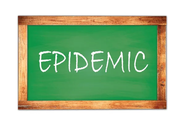 Epidemic Text Written Green Wooden Frame School Blackboard — 图库照片