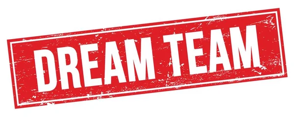 Dream Team Text Red Grungy Rectangle Stamp Sign — Stock Photo, Image