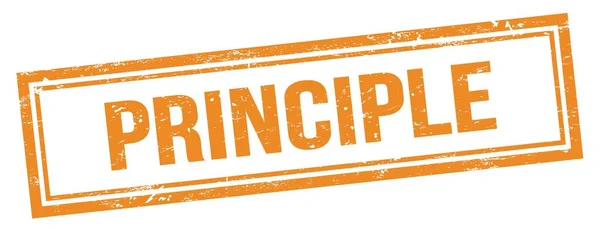 Principle Text Orange Grungy Vintage Rektangel Stämpel — Stockfoto