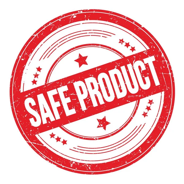 Safe Product Text Red Grungy Texture Stamp — 图库照片