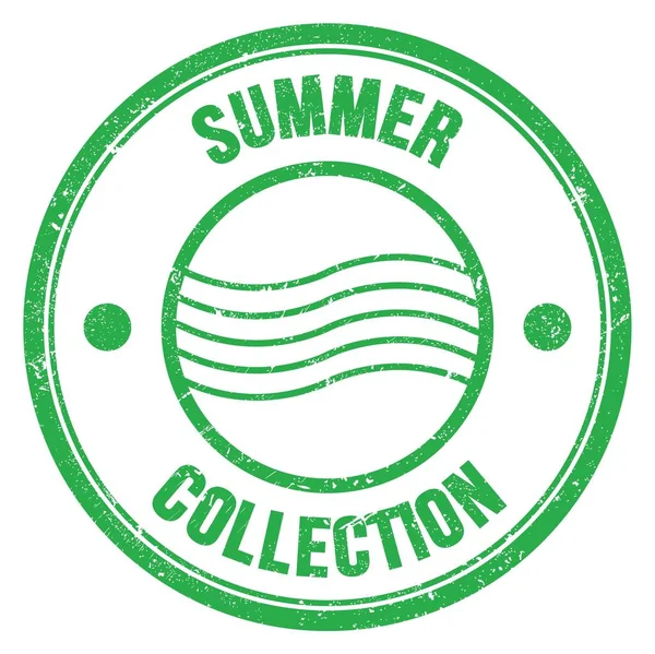 Lato Kolekcja Tekst Napisany Zielonym Okrągłym Znaku Znaczka Pocztowego — Zdjęcie stockowe