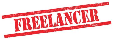 Kırmızı grungy dikdörtgen vintage damga üzerinde FREELANCER metin.