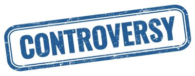 Mavi grungy vintage dikdörtgen damgalı ContrROVERSY metin.