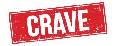 Kırmızı grungy dikdörtgen damga işareti üzerinde CRAVE metin.