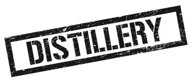 DİSTILLERY siyah grungy dikdörtgen mühür işareti.