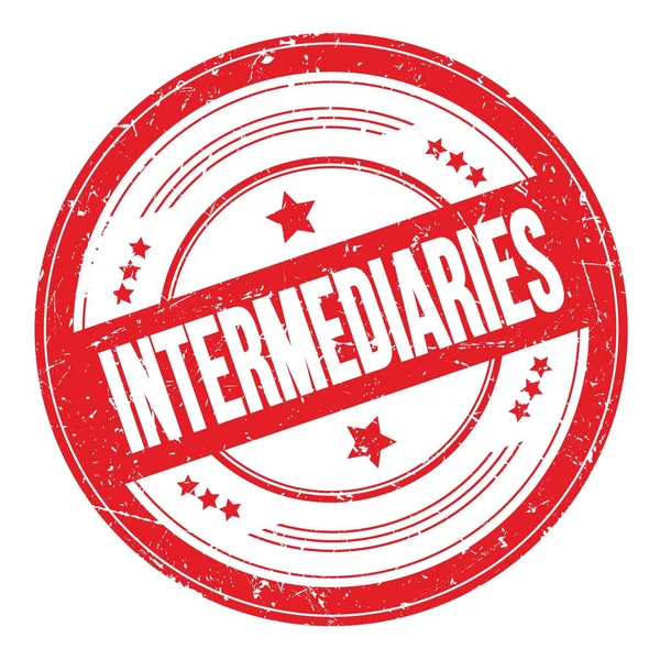 Intermediaries Text Red Grungy Texture Stamp — Stock Photo, Image