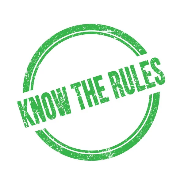 Know Rules Text Written Green Grungy Vintage Stamp — 스톡 사진