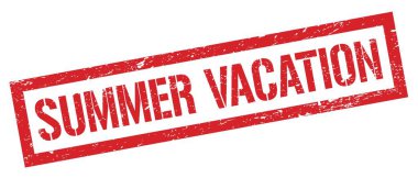 YAZ Tatil Kırmızı, grungy dikdörtgen mühür işareti.