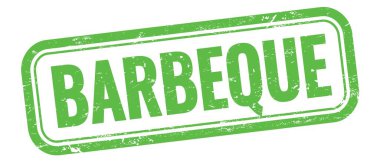 Yeşil grungy vintage dikdörtgen damgalı BARBEQUE metin.