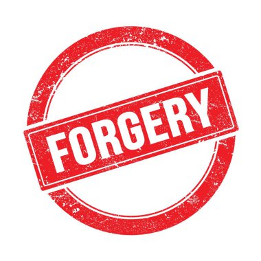 Kırmızı grungy yuvarlak vintage damgalı ForGERY metin.