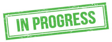 Yeşil grungy vintage dikdörtgen damgalı PROGRESS metni.