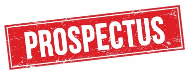 Kırmızı grungy dikdörtgen damga işareti üzerine PROSPECTUS metni.