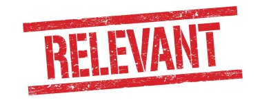 Kırmızı grungy dikdörtgen damga işareti üzerindeki RELEVANT metni.