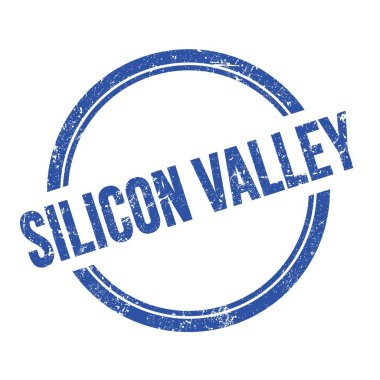 SILICON VALLEY mavi grungy vintage yuvarlak pul üzerine yazılmış metin.