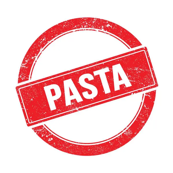 Pasta Text Red Grungy Vintage Stamp — 图库照片