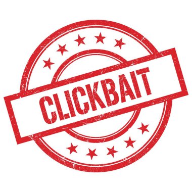 TIKLAYIN - Kırmızı yuvarlak lastik mühür üzerine yazılmış metin.