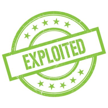 Yeşil yuvarlak vintage kauçuk damga üzerine yazılmış ExPLOITED metin.