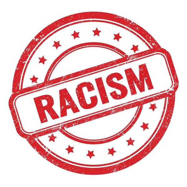 Racism Text Röd Grungy Vintage Runda Gummi Stämpel — Stockfoto